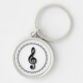 Ontwerp Treble Clef Music Note Design Sleutelhanger (Voorkant)