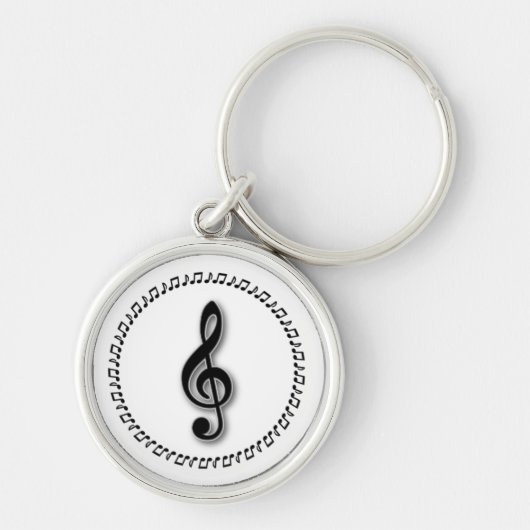 Ontwerp Treble Clef Music Note Design Sleutelhanger (Voorkant)