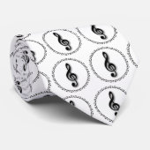 Ontwerp Treble Clef Music Note Design Stropdas (Opgerold)