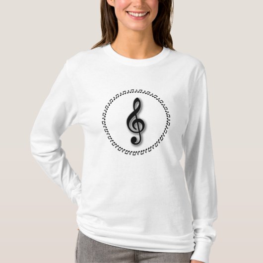 Ontwerp Treble Clef Music Note Design T-shirt (Voorkant)