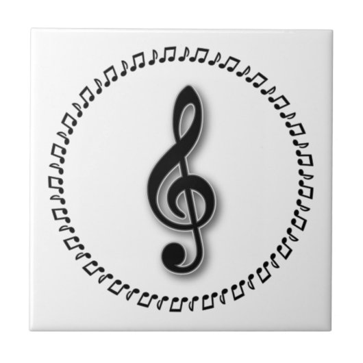 Ontwerp Treble Clef Music Note Design Tegeltje (Voorkant)