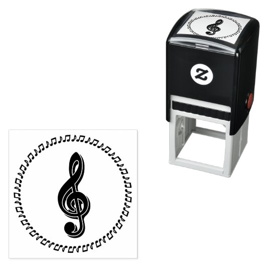 Ontwerp Treble Clef Music Note Design Zelfinktende Stempel (In situ)