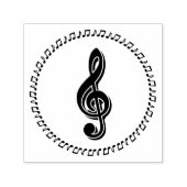 Ontwerp Treble Clef Music Note Design Zelfinktende Stempel (Design)