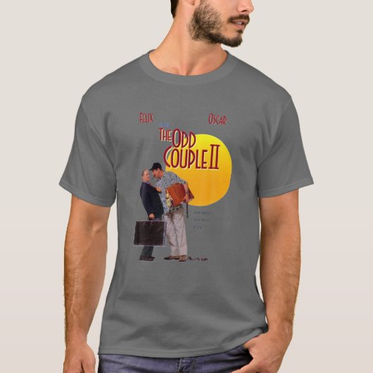Ontwerp Twee Mannen met Poster ODDS Comedy M T-shirt (Voorkant)