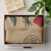 Ontwerp uit de Franse handschrift- en rode rozenre Tissuepapier (Geschenk)