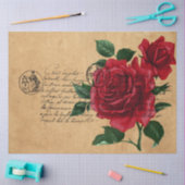 Ontwerp uit de Franse handschrift- en rode rozenre Tissuepapier (Craft)