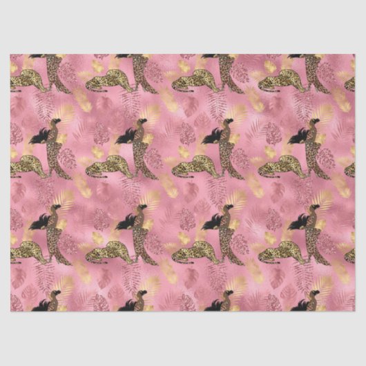 Ontwerp uit de roze en Gold Leopard-reeks 7 Tissuepapier (Voorkant)