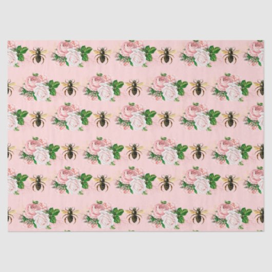 Ontwerp uit de roze en gouden bijenreeks 10 tissuepapier (Voorkant)