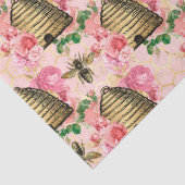 Ontwerp uit de roze en gouden bijenreeks 11 tissuepapier (Detail)