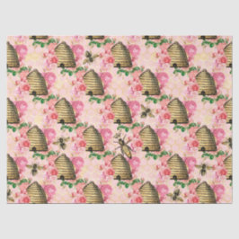 Ontwerp uit de roze en gouden bijenreeks 11 tissuepapier