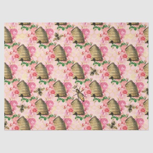 Ontwerp uit de roze en gouden bijenreeks 11 tissuepapier (Voorkant)