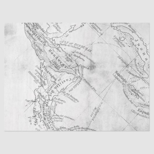 Ontwerp uit de zwarte en witte digitale kaartreeks tissuepapier (Voorkant)