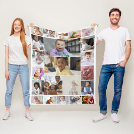 Ontwerp uw eigen 22 foto collage Poster Fleece Deken