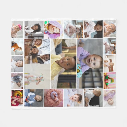 Ontwerp uw eigen 22 foto collage Poster Fleece Deken (Voorkant (Horizontaal))