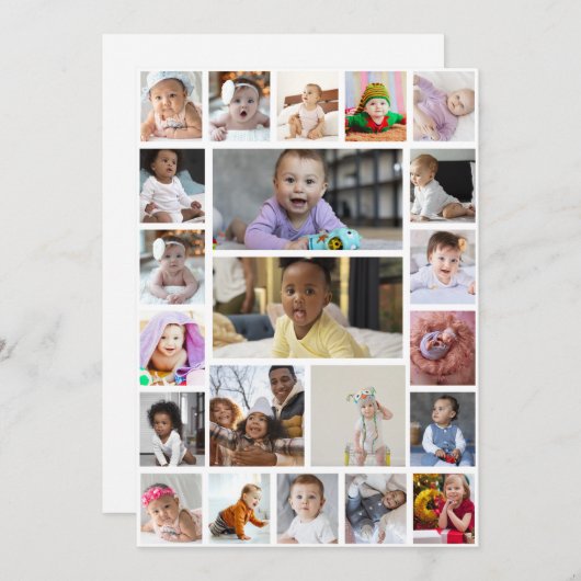 Ontwerp uw eigen 22 fotocollage ingelijst kunst feestdagenkaart (Voorkant / Achterkant)