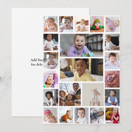 Ontwerp uw eigen 22 fotocollage ingelijst kunst notitiekaartje (Voorkant / Achterkant)