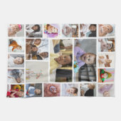 Ontwerp uw eigen 22 fotocollage ingelijst kunst theedoek (Horizontaal)