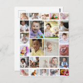 Ontwerp uw eigen 25 foto-collageposter briefkaart (Voorkant / Achterkant)