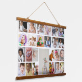 Ontwerp uw eigen 25 fotocollage ingelijst kunst hangend wandkleed (Gebogen)