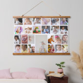 Ontwerp uw eigen 25 fotocollage ingelijst kunst hangend wandkleed (Slaapkamer)