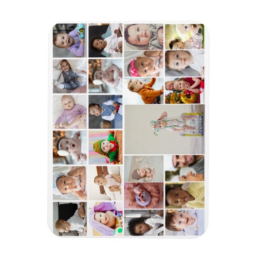 Ontwerp uw eigen 25 fotocollage ingelijst kunst magneet (Verticaal)