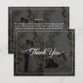 Ontwerp uw eigen 2 foto collage bruiloft bedankkaart (Voorkant / Achterkant)