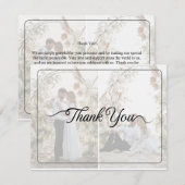 Ontwerp uw eigen 2 foto collage bruiloft bedankkaart (Voorkant / Achterkant)