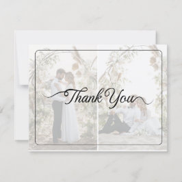 Ontwerp uw eigen 2 foto collage bruiloft bedankkaart