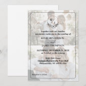 Ontwerp uw eigen 2 foto collage bruiloft kaart (Voorkant / Achterkant)