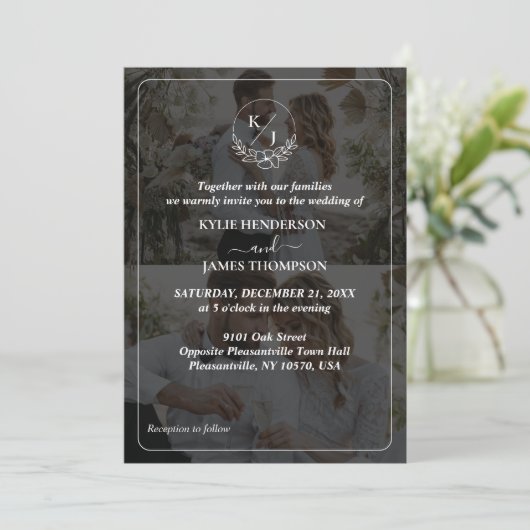 Ontwerp uw eigen 2 foto collage bruiloft kaart (Staand voorkant)