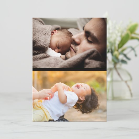 Ontwerp uw eigen 2 fotocollage aankondiging (Staand voorkant)