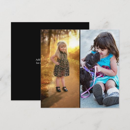 Ontwerp uw eigen 2 fotocollage bedankkaart (Voorkant / Achterkant)