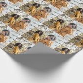 Ontwerp uw eigen 2 fotocollage cadeaupapier (Hoek)