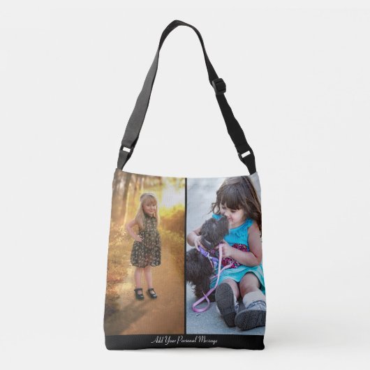 Ontwerp uw eigen 2 fotocollage crossbody tas (Achterkant)