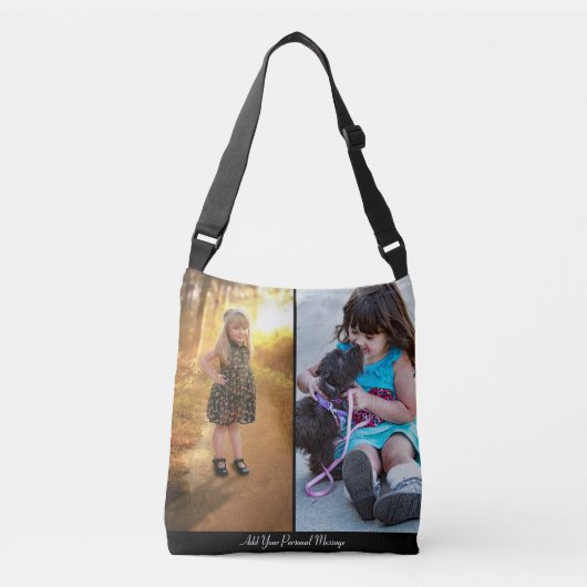 Ontwerp uw eigen 2 fotocollage crossbody tas (Voorkant)