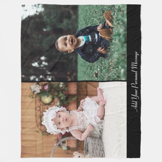 Ontwerp uw eigen 2 fotocollage fleece deken (Voorkant)