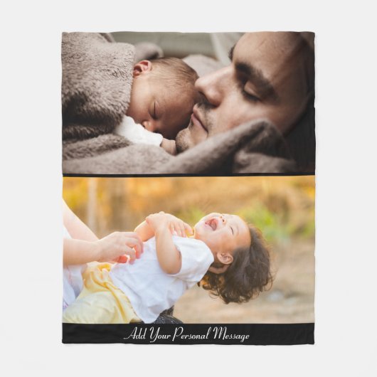 Ontwerp uw eigen 2 fotocollage fleece deken (Voorkant)