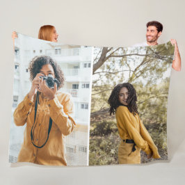 Ontwerp uw eigen 2 fotocollage fleece deken