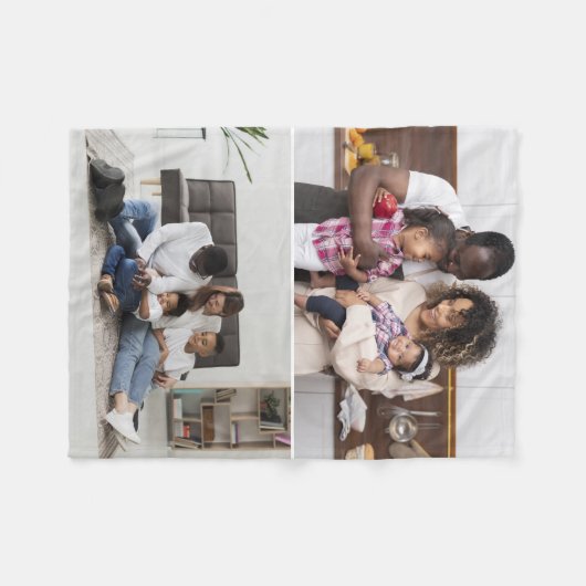 Ontwerp uw eigen 2 fotocollage fleece deken (Voorkant (Horizontaal))