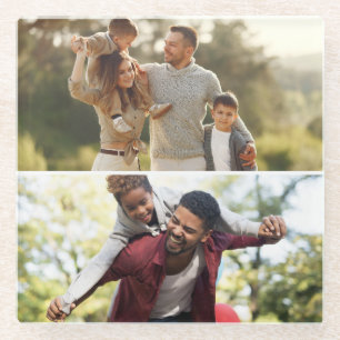 Ontwerp uw eigen 2 fotocollage glazen onderzetter