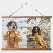 Ontwerp uw eigen 2 fotocollage hangend wandkleed (Voorkant)