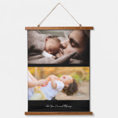 Ontwerp uw eigen 2 fotocollage hangend wandkleed (Voorkant)