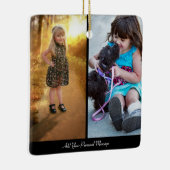 Ontwerp uw eigen 2 fotocollage keramisch ornament (Rechts)