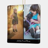 Ontwerp uw eigen 2 fotocollage keramisch ornament (Links)