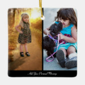 Ontwerp uw eigen 2 fotocollage keramisch ornament (Voorkant)