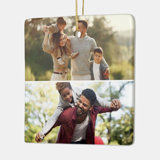Ontwerp uw eigen 2 fotocollage keramisch ornament (Links)