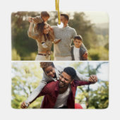 Ontwerp uw eigen 2 fotocollage keramisch ornament (Voorkant)