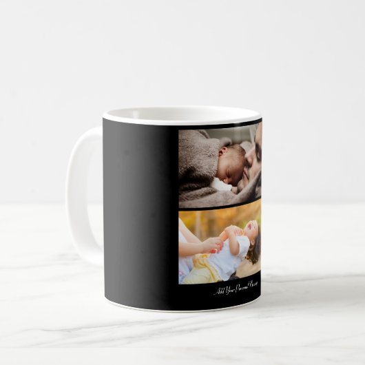 Ontwerp uw eigen 2 fotocollage koffiemok (Voorkant links)