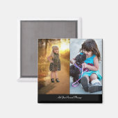 Ontwerp uw eigen 2 fotocollage magneet (Voorkant / Achterkant)