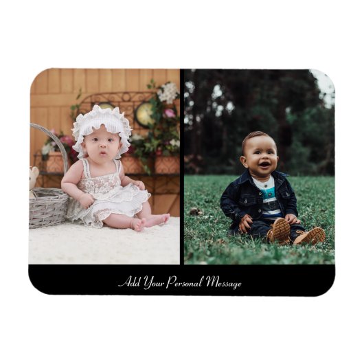 Ontwerp uw eigen 2 fotocollage magneet (Horizontaal)